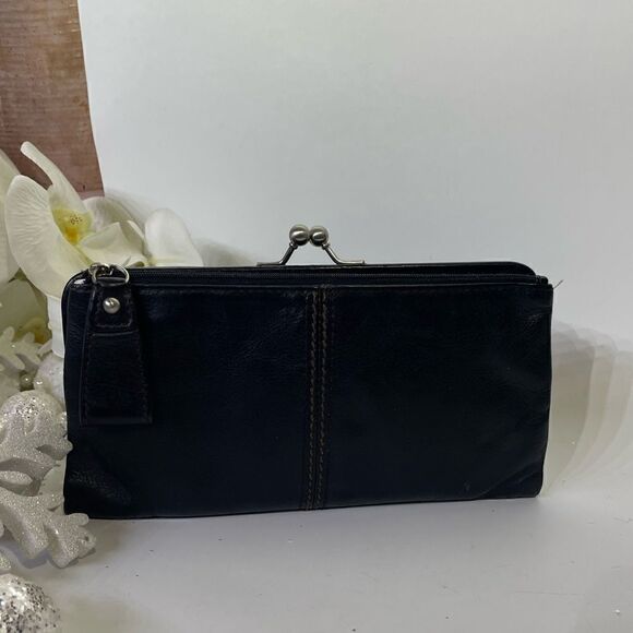 Genuine Leather Clutch Black Small - Picture 1 of 9